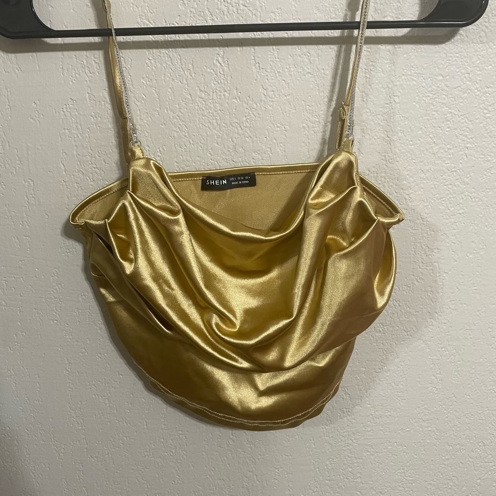 Gold cropped cami - Picture 1 of 4